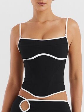 Mistress Rocks Black Structured Corset Top